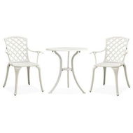 Detailed information about the product 3 Piece Bistro Set Cast Aluminium White