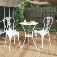 Detailed information about the product 3 Piece Bistro Set Cast Aluminium White