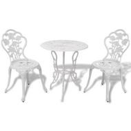 Detailed information about the product 3 Piece Bistro Set Cast Aluminium White