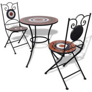 Detailed information about the product 3 Piece Bistro Set Ceramic Tile Terracotta And White