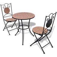 Detailed information about the product 3 Piece Bistro Set Ceramic Tile Terracotta