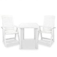 Detailed information about the product 3 Piece Bistro Set Plastic White