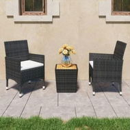 Detailed information about the product 3 Piece Bistro Set Poly Rattan and Acacia Wood Black