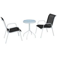 Detailed information about the product 3 Piece Bistro Set Steel Black