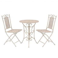 Detailed information about the product 3 Piece Bistro Set Steel White