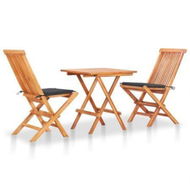 Detailed information about the product 3 Piece Bistro Set With Anthracite Cushions Solid Teak Wood