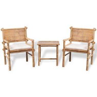 Detailed information about the product 3 Piece Bistro Set With Cushions Bamboo