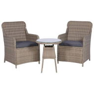 Detailed information about the product 3 Piece Bistro Set With Cushions Poly Rattan Brown