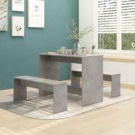 Detailed information about the product 3 Piece Dining Set Concrete Grey Engineered Wood