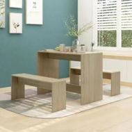 Detailed information about the product 3 Piece Dining Set Sonoma Oak Engineered Wood