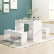 Detailed information about the product 3 Piece Dining Set White Engineered Wood