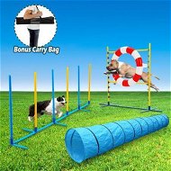 Detailed information about the product 3 Piece Dog Agility Training Practice Exercise Tunnel Weave Poles Jump Tire Tyre Combo Set