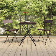 Detailed information about the product 3 Piece Folding Bistro Set Brown Poly Rattan