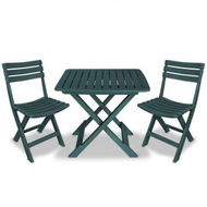 Detailed information about the product 3 Piece Folding Bistro Set Plastic Green