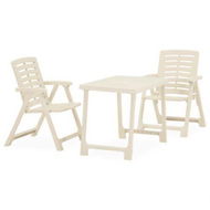 Detailed information about the product 3 Piece Folding Bistro Set Plastic White