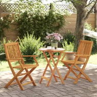 Detailed information about the product 3 Piece Folding Bistro Set Solid Wood Acacia