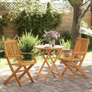 Detailed information about the product 3 Piece Folding Bistro Set Solid Wood Acacia