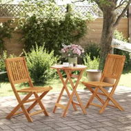 Detailed information about the product 3 Piece Folding Bistro Set Solid Wood Acacia