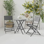 Detailed information about the product 3 Piece Folding Bistro Set Steel Grey