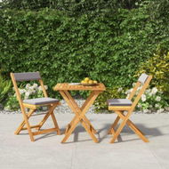 Detailed information about the product 3 Piece Folding Bistro Set With Cushions Solid Wood Acacia