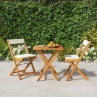 Detailed information about the product 3 Piece Folding Bistro Set With Cushions Solid Wood Acacia