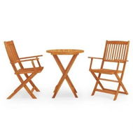 Detailed information about the product 3 Piece Folding Outdoor Dining Set Solid Eucalyptus Wood