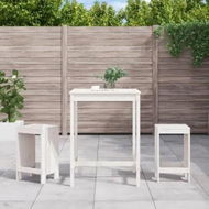 Detailed information about the product 3 Piece Garden Bar Set White Solid Wood Pine