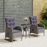 Detailed information about the product 3 Piece Garden Bistro Set Poly Rattan Grey