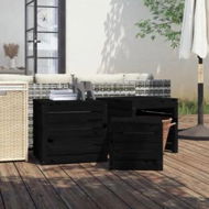 Detailed information about the product 3 Piece Garden Box Set Black Solid Wood Pine
