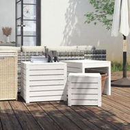 Detailed information about the product 3 Piece Garden Box Set White Solid Wood Pine