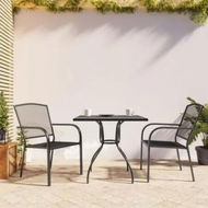 Detailed information about the product 3 Piece Garden Dining Set Anthracite Steel