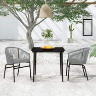 Detailed information about the product 3 Piece Garden Dining Set Anthracite