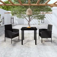 Detailed information about the product 3 Piece Garden Dining Set Black