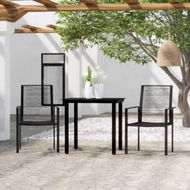 Detailed information about the product 3 Piece Garden Dining Set Black