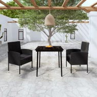 Detailed information about the product 3 Piece Garden Dining Set Black