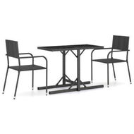 Detailed information about the product 3 Piece Garden Dining Set Black