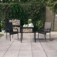 Detailed information about the product 3 Piece Garden Dining Set Black