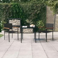 Detailed information about the product 3 Piece Garden Dining Set Black