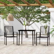 Detailed information about the product 3 Piece Garden Dining Set Black