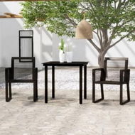 Detailed information about the product 3 Piece Garden Dining Set Black