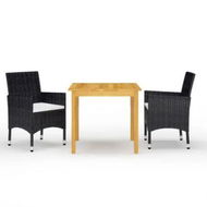 Detailed information about the product 3 Piece Garden Dining Set Black