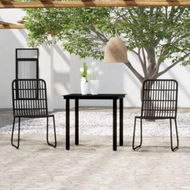 Detailed information about the product 3 Piece Garden Dining Set Black