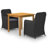 Detailed information about the product 3 Piece Garden Dining Set Black