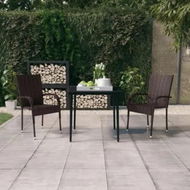 Detailed information about the product 3 Piece Garden Dining Set Brown and Black