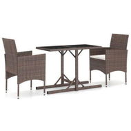 Detailed information about the product 3 Piece Garden Dining Set Brown