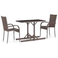 Detailed information about the product 3 Piece Garden Dining Set Brown