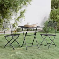 Detailed information about the product 3 Piece Garden Dining Set Expanded Metal Mesh Anthracite