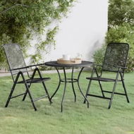 Detailed information about the product 3 Piece Garden Dining Set Expanded Metal Mesh Anthracite