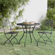 Detailed information about the product 3 Piece Garden Dining Set Expanded Metal Mesh Anthracite