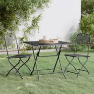 Detailed information about the product 3 Piece Garden Dining Set Expanded Metal Mesh Anthracite